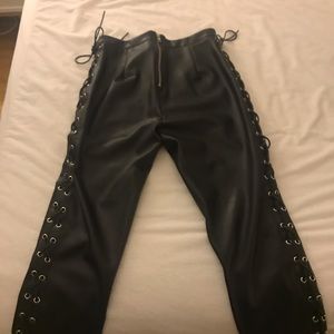 Black vegan leather pants